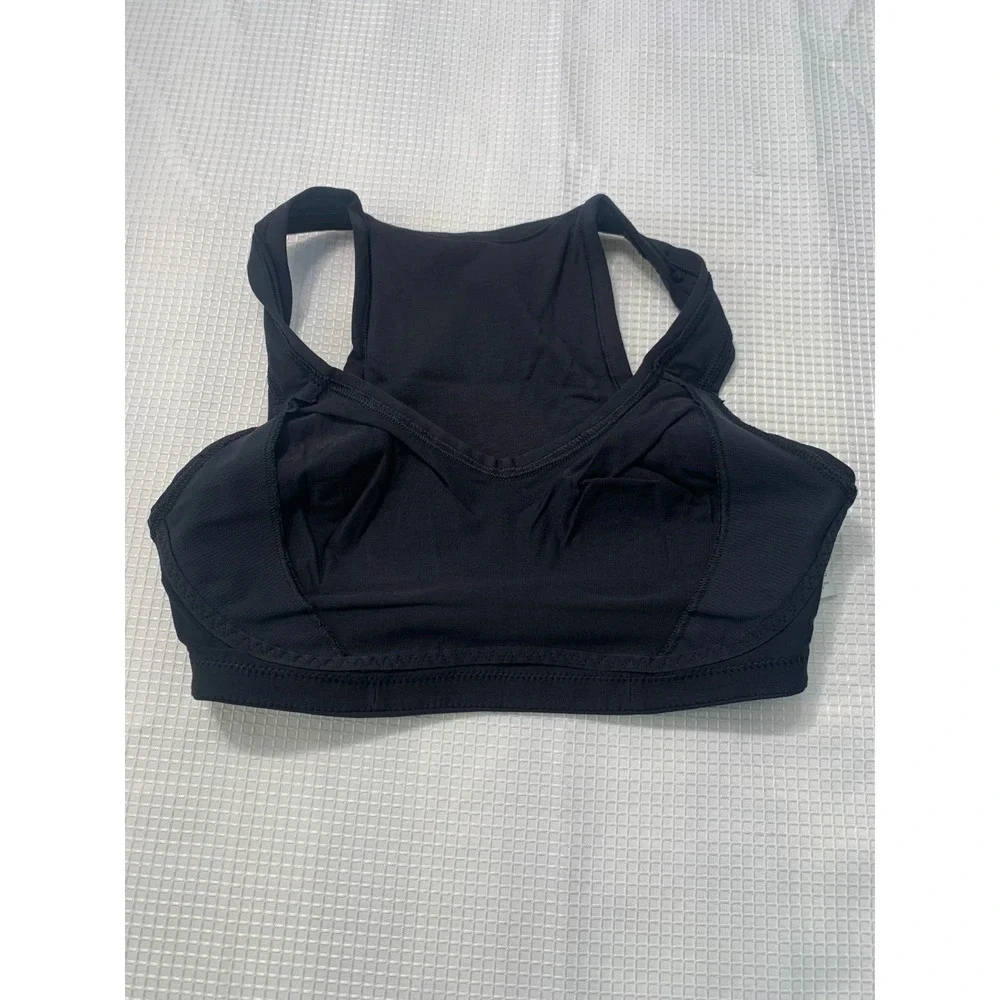 (E-141)Cuddl Duds Seamless Sports Bra Black Racerback Stretch Comfort QVC Size S
